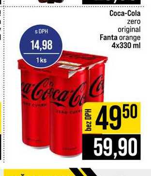 Coca-Cola zero original Fanta orange 4x330 ml