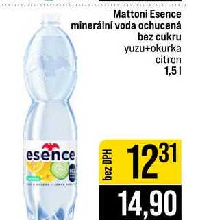 Mattoni Esence minerální voda ochucená bez cukru yuzu+okurka citron 1,5l
