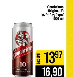Gambrinus Originál 10 světlé výčepní 500 ml
