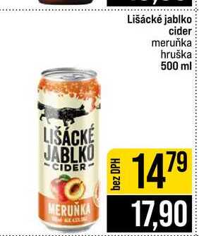 Lišácké jablko cider meruňka hruška 500 ml 