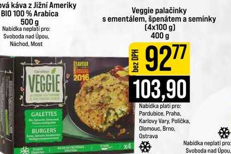Veggie palačinky s ementálem, špenátem a semínky 4x100 g 400 g