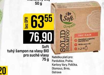 Soft tuhý šampon na vlasy BIO pro suché vlasy 75g 