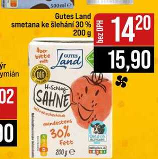 Gutes Land smetana ke šlehání 30% 200 g 
