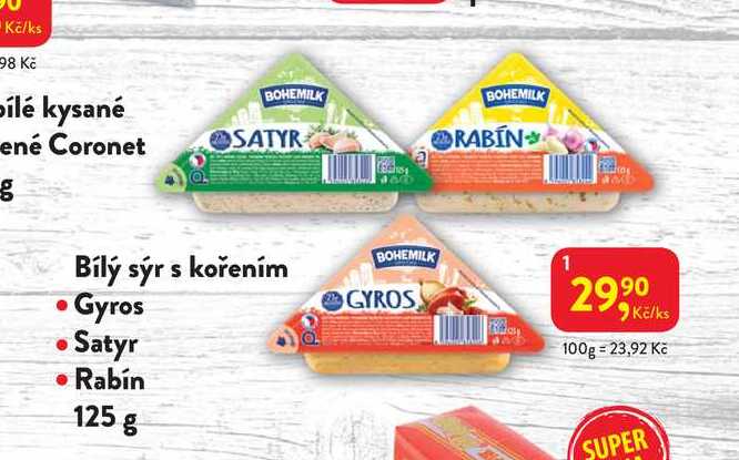 BOHEMILK Bílý sýr s kořením Gyros 125 g