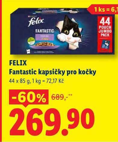 FELIX Fantastic kapsičky pro kočky, 44 x 85 g