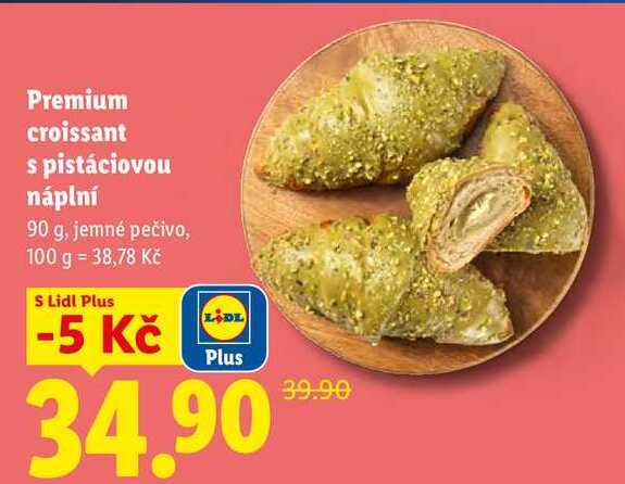 Premium croissant s pistáciovou náplní 90 g