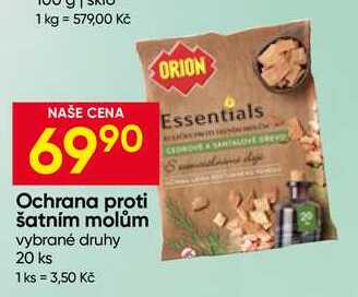 ORION Ochrana proti šatním molům vybrané druhy 20 ks