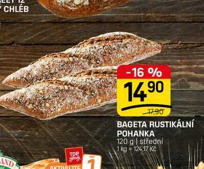 BAGETA RUSTIKÁLNÍ POHANKA 120 g | střední