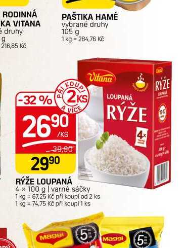 RÝŽE LOUPANÁ 4 x 100 g