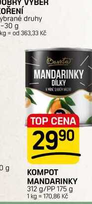 KOMPOT MANDARINKY 312 g/PP 175 g 