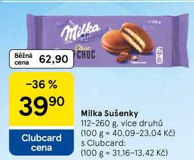 Milka Sušenky, 112-260 g, více druhů