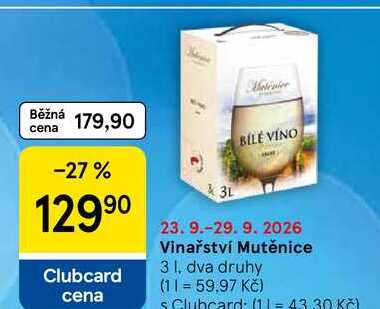 Vinařství Mutěnice, 3 l, dva druhy