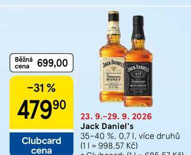 Jack Daniel's 35-40 %, 0.7 l