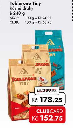 Toblerone Tiny Různé druhy à 240 g