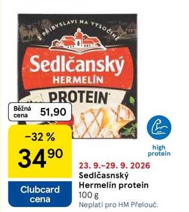 Sedlčasnský Hermelín protein, 100 g