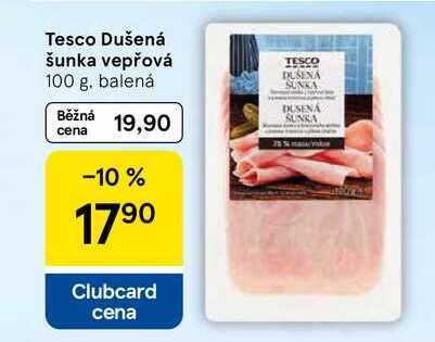 Tesco Dušená šunka vepřová, 100 g