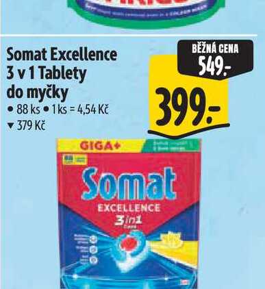 Somat Excellence 3 v 1 Tablety do myčky 88 ks