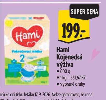 Hami Kojenecká výživa 600 g