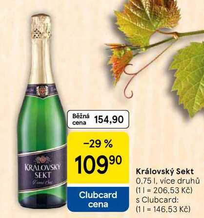 Královský Sekt, 0.75 l, více druhů