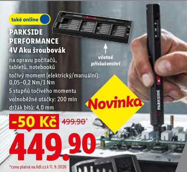 PARKSIDE PERFORMANCE 4V Aku šroubovák