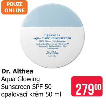 Dr. Althea Aqua Glowing Sunscreen SPF 50 opalovací krém 50 ml