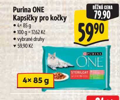 Purina ONE Kapsičky pro kočky 4× 85 g