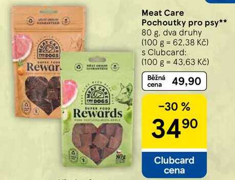 Meat Care Pochoutky pro psy, 80 g, dva druhy