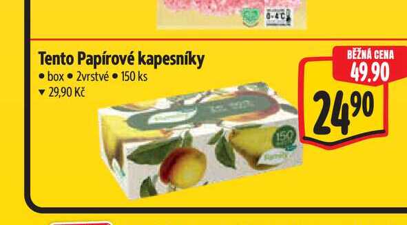 Tento Papírové kapesníky 2vrstvé 150 ks