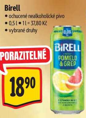 Birell, ochucené nealkoholické pivo, 0,51