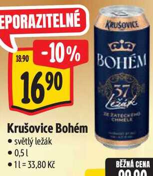Krušovice Bohém, světlý ležák, 0,51