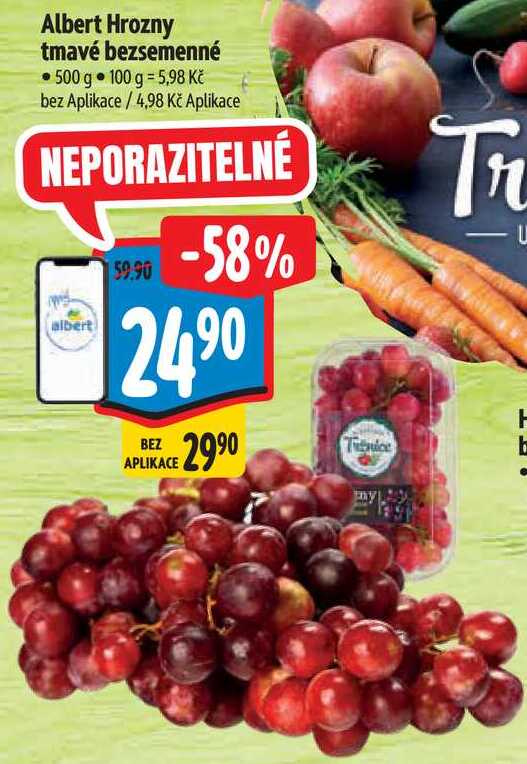 Albert Hrozny tmavé bezsemenné, 500 g 