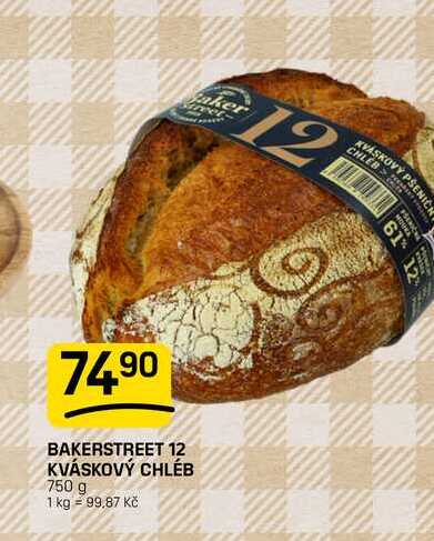 BAKERSTREET 12 KVÁSKOVÝ CHLÉB 750 g