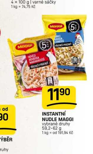 INSTANTNÍ NUDLE MAGGI vybrané druhy 59,2-62 g 
