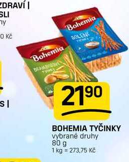 BOHEMIA TYČINKY vybrané druhy 80 g 