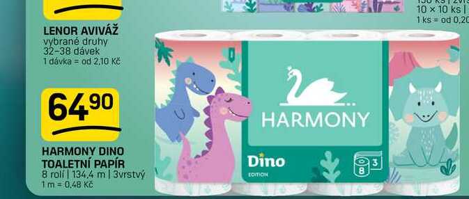 HARMONY DINO TOALETNÍ PAPÍR 8 rolí