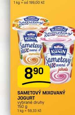 SAMETOVÝ MIXOVANÝ JOGURT vybrané druhy 150 g