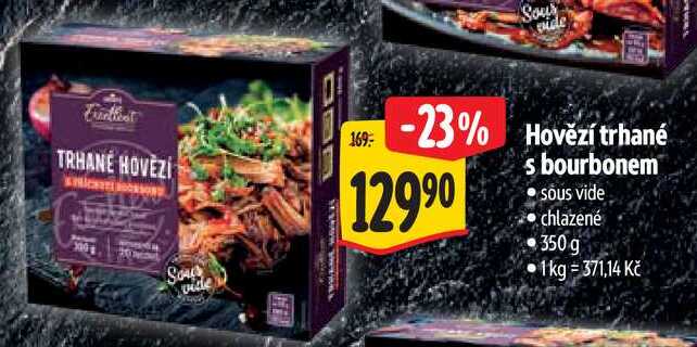 Hovězí trhané s bourbonem, chlazené, 350 g