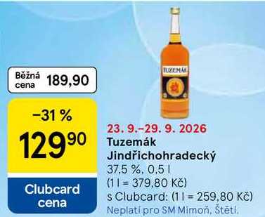 Tuzemák Jindřichohradecký 37,5 %, 0,5 l