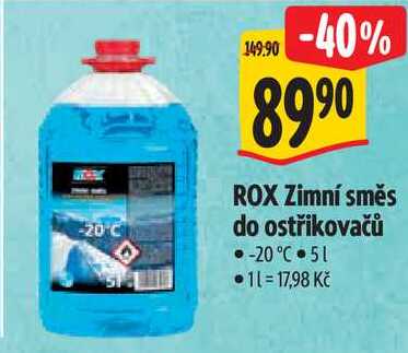 ROX Zimní směs do ostřikovačů, 5 l 