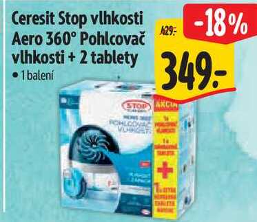 Ceresit Stop vlhkosti Aero 360° Pohlcovač vlhkosti + 2 tablety