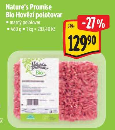 Nature's Promise Bio Hovězí polotovar, masný polotovar 460 g