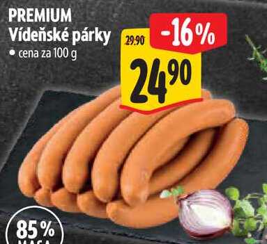 PREMIUM Vídeňské párky, cena za 100 g 