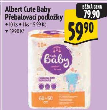 Albert Cute Baby Přebalovací podložky, 10 ks