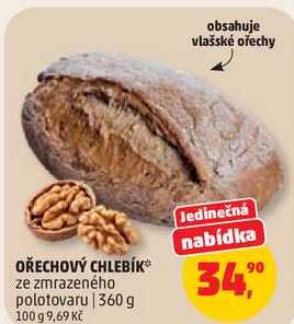 OŘECHOVÝ CHLEBÍK, 360 g