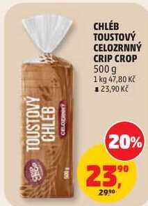 CHLÉB TOUSTOVÝ CELOZRNNÝ CRIP CROP, 500 g