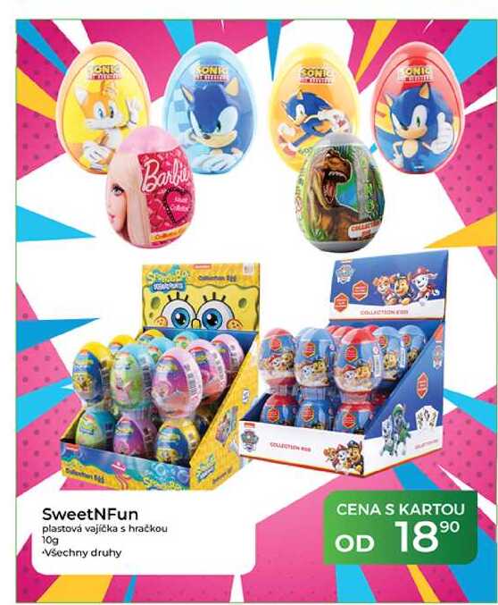 SweetNFun plastová vajíčka s hračkou 10g
