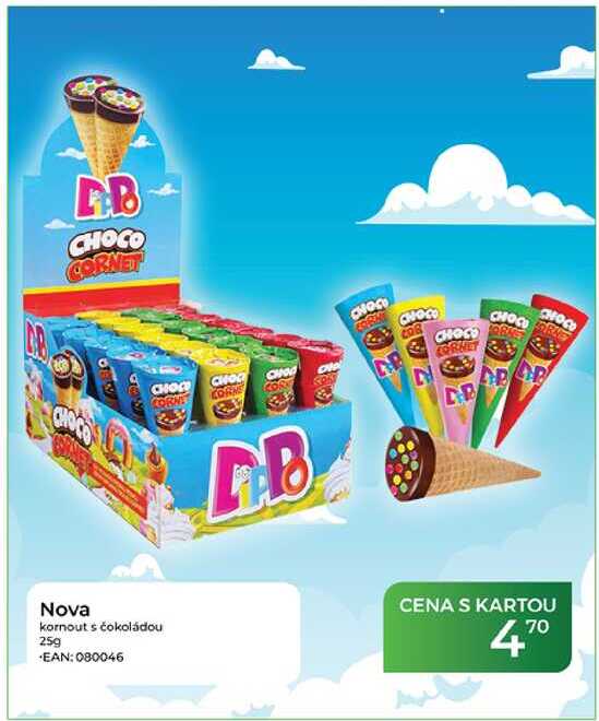 Nova kornout s čokoládou 25g