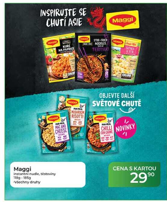 Maggi instantni nudle, těstoviny 118g 185g