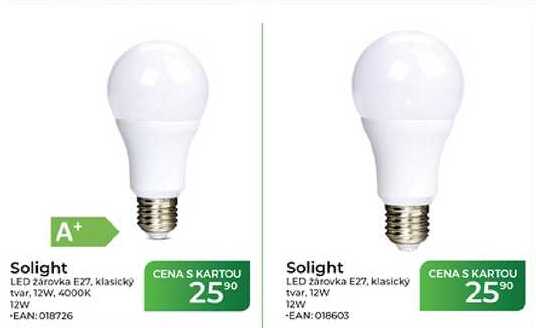 Solight LED žárovka E27, klasický tvar, 12W 12W