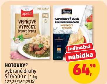 HOTOVKY vybrané druhy, 510/400 g